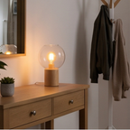 Wood Globe Table Lamp