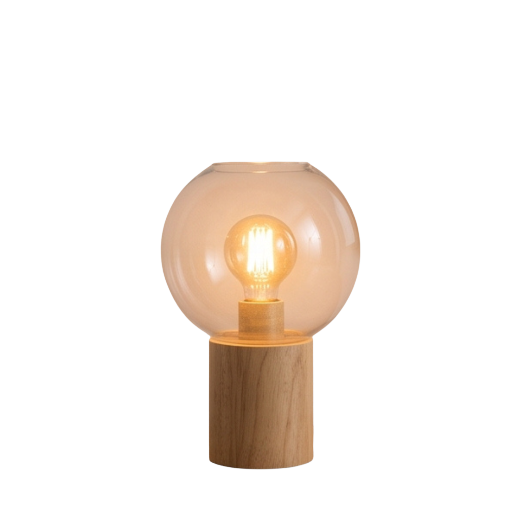 Wood Globe Table Lamp